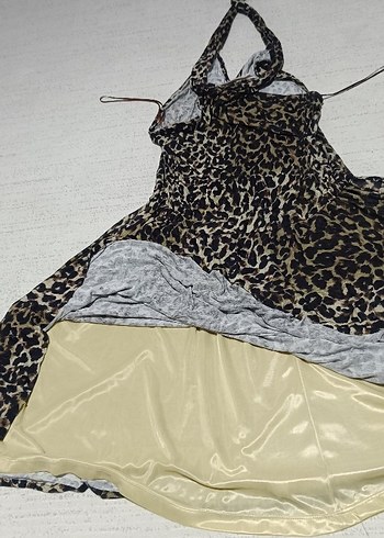 Bohem Leopar Desenli  Elbise - Görsel 4