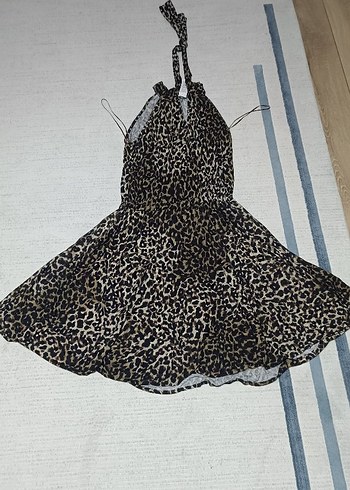 Bohem Leopar Desenli  Elbise - Görsel 5