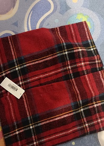 Kırmızı Kareli Yün Kumaş yastik kılıfı tekli - Görsel 4