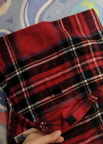 Kırmızı Kareli Yün Kumaş yastik kılıfı tekli - Görsel 3