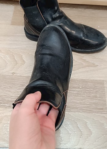 Kahverengi Deri Kadın Dolgu Topuk Bot - Görsel 2