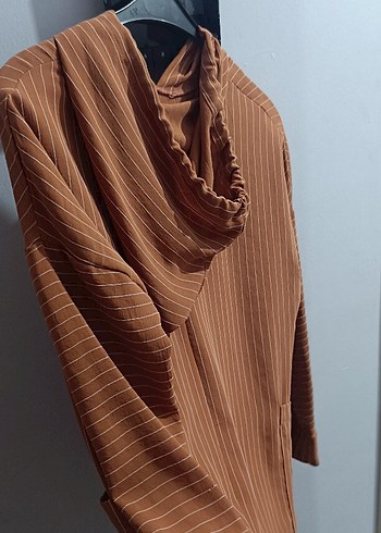 Kahverengi Uzun Kol Kapüşonlu Kadın Tunik - Görsel 4