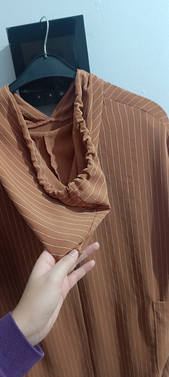 Kahverengi Uzun Kol Kapüşonlu Kadın Tunik - Görsel 5