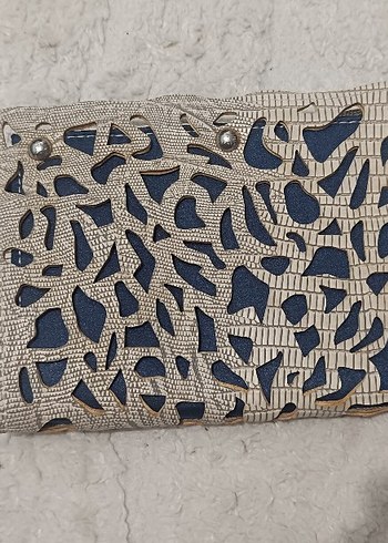 İkili Nakışlı Dantel Gri Bohem Kadın Portföy Çanta - Görsel 2