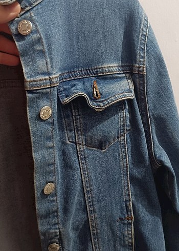 Kadın Mavi Denim Ceket - Görsel 4