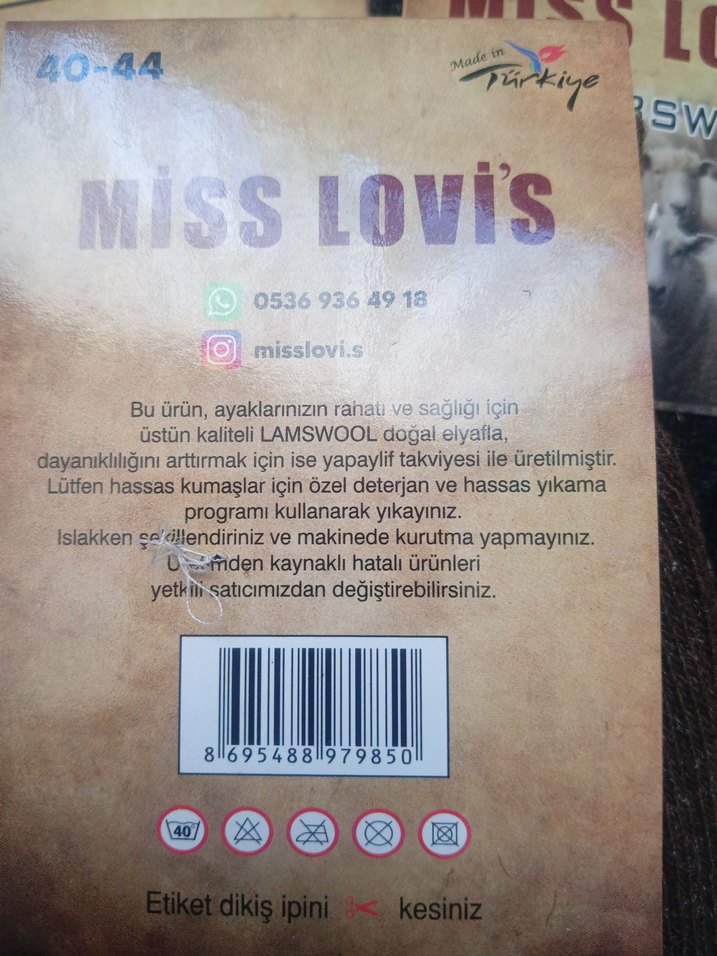 Miss Lambs Yünlü  erkek çorabı - Görsel 5