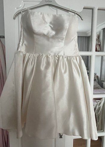 Modern Klasik Straplez Mini Beyaz Gelinlik