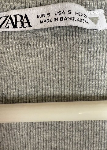 Gri Uzun Kollu Crop Top - Görsel 2