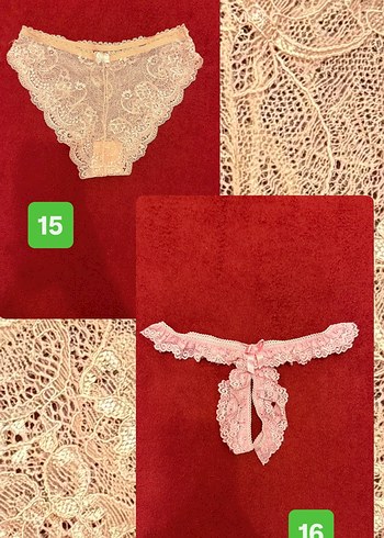 Bordo Nakışlı Gotik Dantel Kadın Külot - Görsel 8