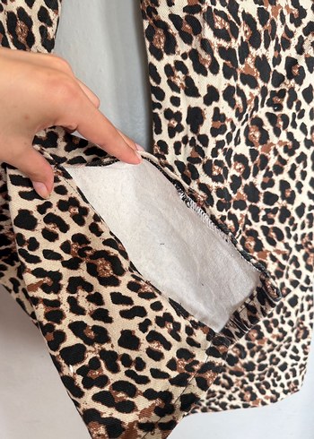 Kahverengi Leopar Desenli Kadın  Pantolon - Görsel 6