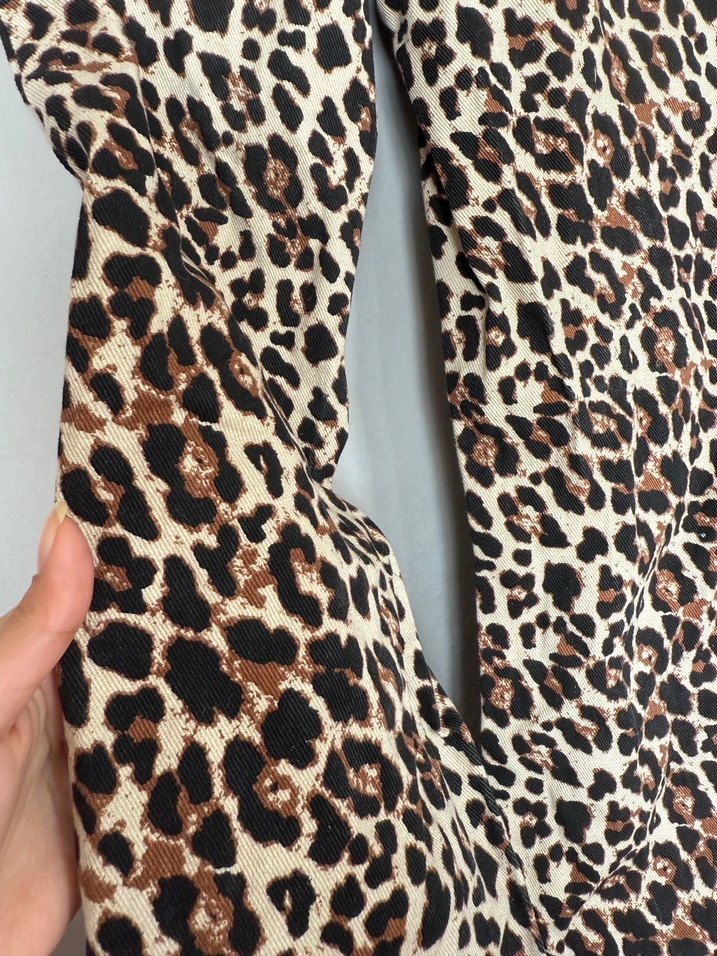 Kahverengi Leopar Desenli Kadın  Pantolon - Görsel 5