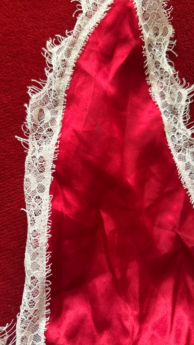 Kırmızı Vintage Mini İp Askılı Kadın Pijama - Görsel 5