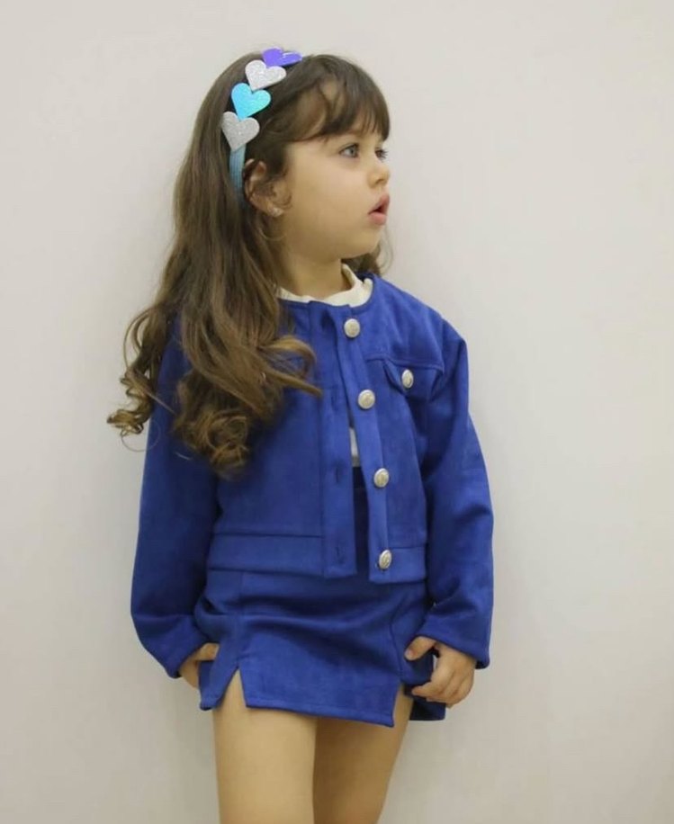  Mavi Süet 3lü Takım  - Görsel 2