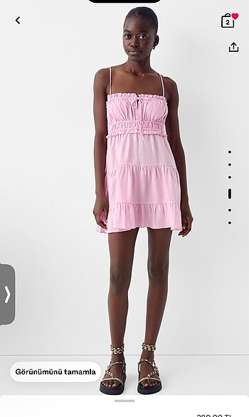 xs Beden pembe Renk Bershka elbise