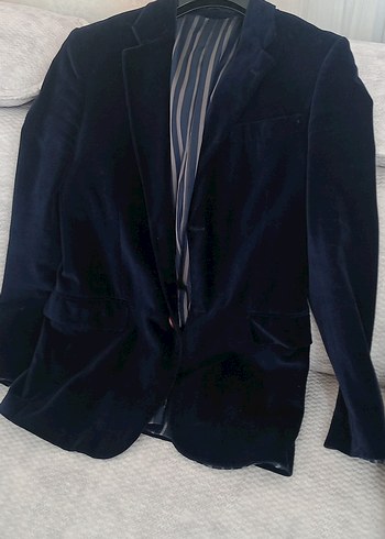 Lacivert Erkek Düz Düğmeli  Ceket - Görsel 6