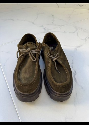 YÜKSEK TABAN HAKİ SÜET DERİ AYAKKABI - Görsel 3