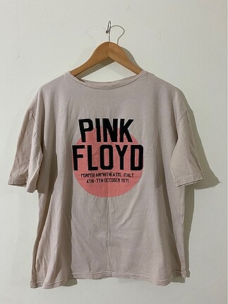 Pink Floyd Baskılı Bej Renk Tişört