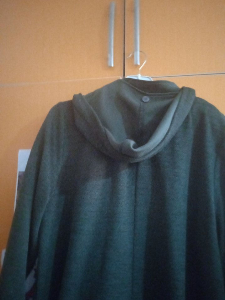 Gri Düğmeli Midi Kabanı - Görsel 4