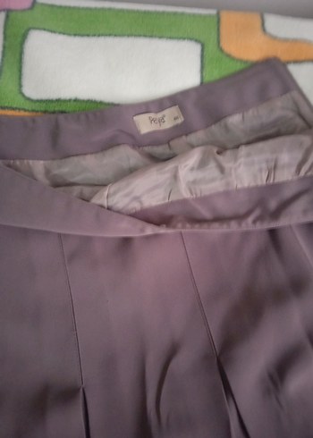 Bej Renkli Pilili Midi Kadın Etek - Görsel 3