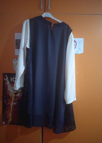 Zincir Detaylı V Yaka Uzun Abiye tunik - Görsel 2