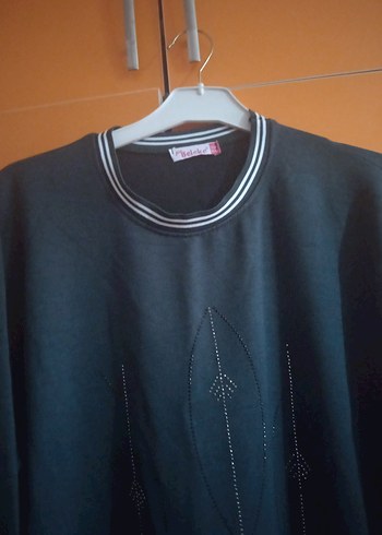 Uzun Siyah Nakışlı Kadın tunik - Görsel 2