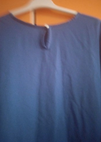 Mavi Keten Kadın Kısa Kollu Basic Tişört - Görsel 2