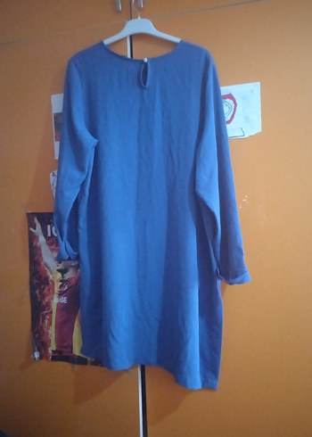 Mavi Keten Kadın Kısa Kollu Basic Tişört - Görsel 3