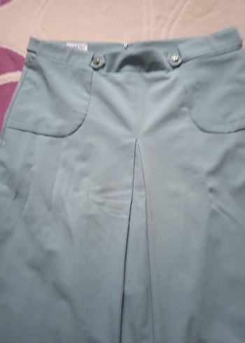 yeşil Midi Drapeli Kadın Etek - Görsel 4