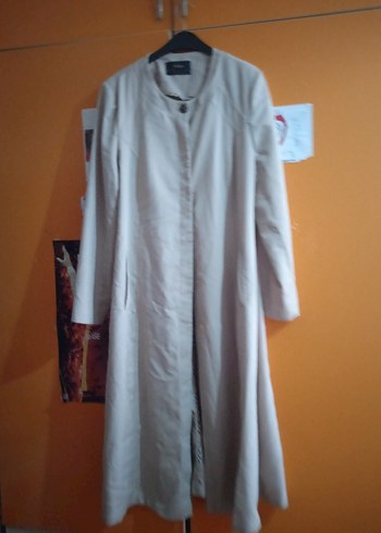 Bej Midi  Kabanı, Dökümlü, Uzun Kollu - Görsel 4