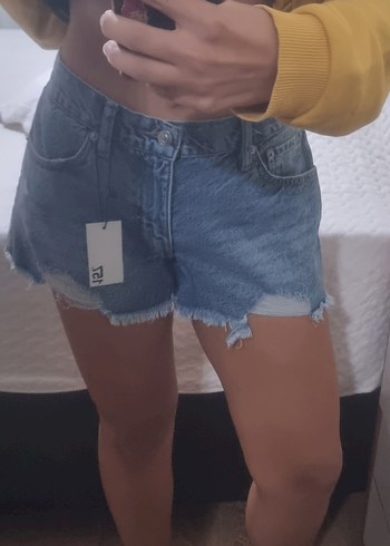 Gevşek Kesim Mini Kot Şort