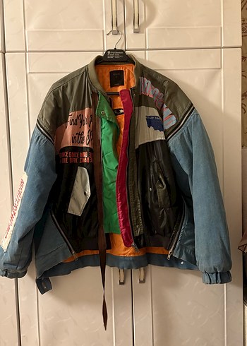 Kadın Çok Renkli Bel Detaylı Denim Ceket - Görsel 2