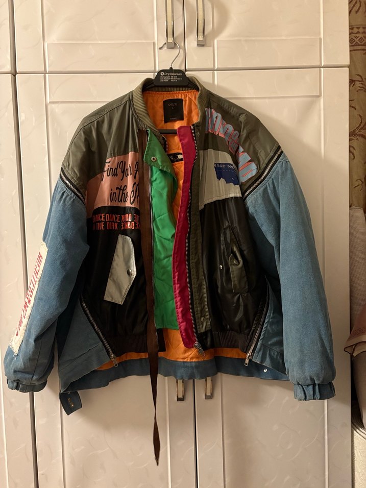 Kadın Çok Renkli Bel Detaylı Denim Ceket - Görsel 2