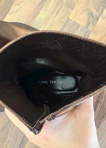 Kahverengi Deri Kadın Stiletto Topuklu Bot - Görsel 7