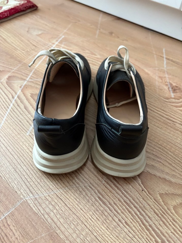 Siyah Bağcıklı Kadın Sneakers - Görsel 5