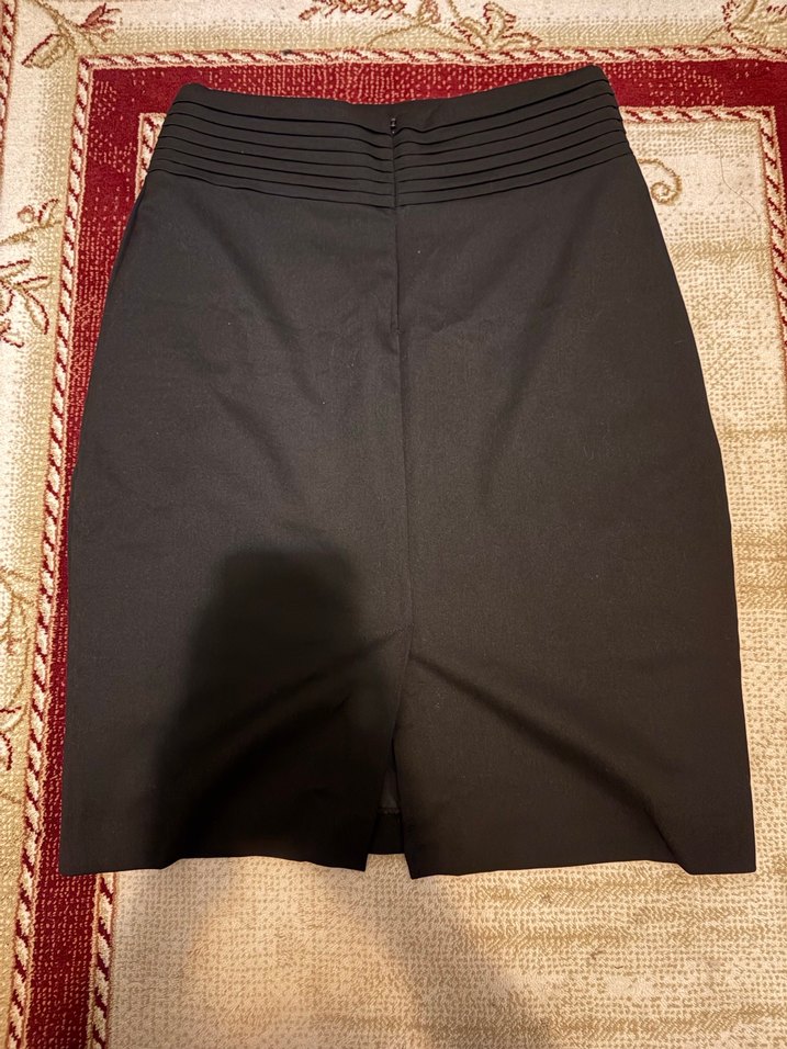 Düz Siyah Midi Kalem Etek - Görsel 3