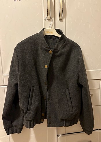 Düğmeli Gri Kadın Ceket - Görsel 3