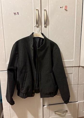 Düğmeli Gri Kadın Ceket - Görsel 7