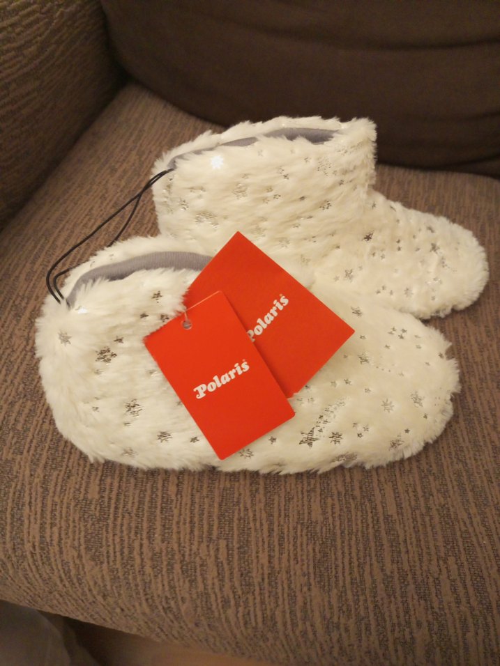 Kızlar için Beyaz Kürklü Sıcak Terlik POLARİS - Görsel 2