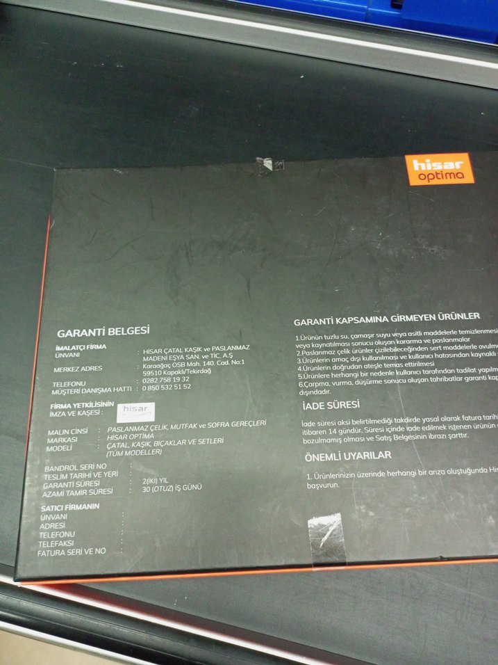 HİSAR Lara 24Parça Gri Çatal Kaşık Bıçak Takımı - Görsel 2