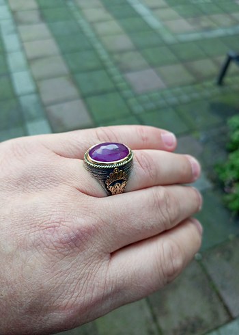 Mor Taşlı Bohem Erkek Gümüş Yüzük (12gr) sıfır ürün - Görsel 5