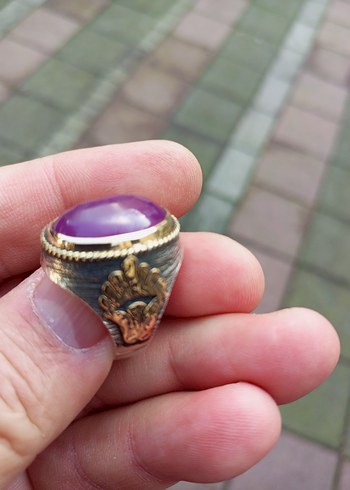 Mor Taşlı Bohem Erkek Gümüş Yüzük (12gr) sıfır ürün - Görsel 3