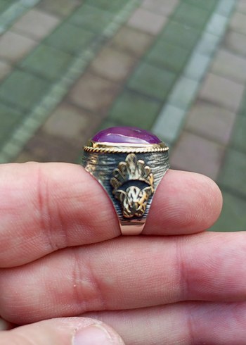 Mor Taşlı Bohem Erkek Gümüş Yüzük (12gr) sıfır ürün - Görsel 2