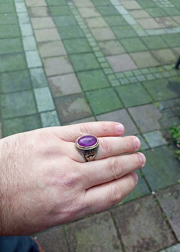 Mor Taşlı Bohem Erkek Gümüş Yüzük (12gr) sıfır ürün - Görsel 6