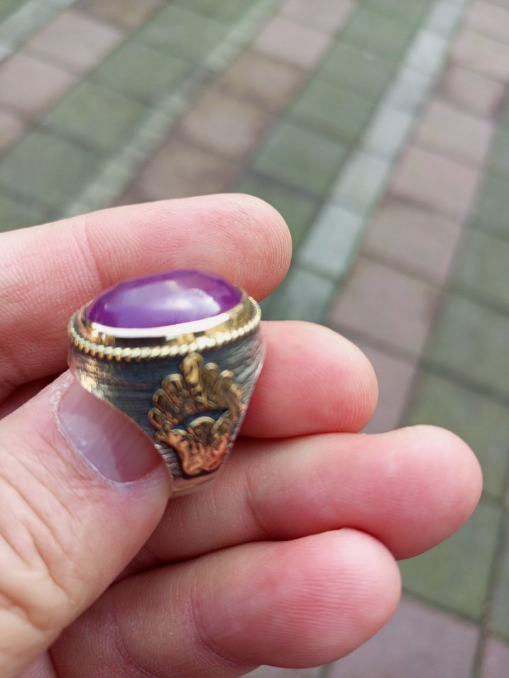 Mor Taşlı Bohem Erkek Gümüş Yüzük (12gr) sıfır ürün - Görsel 3