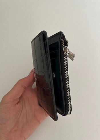 Siyah Deri Yılan Desenli Kadın Cüzdan - Görsel 6