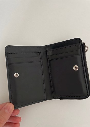 Siyah Deri Yılan Desenli Kadın Cüzdan - Görsel 5