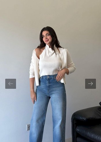 Kadın Mavi Bol Kesim Denim Pantolon - Görsel 2