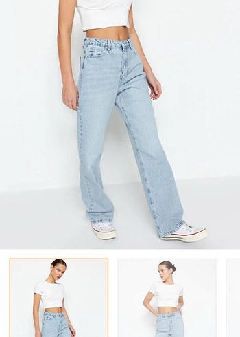 Bol Kesim Kot Pantolon - Görsel 3