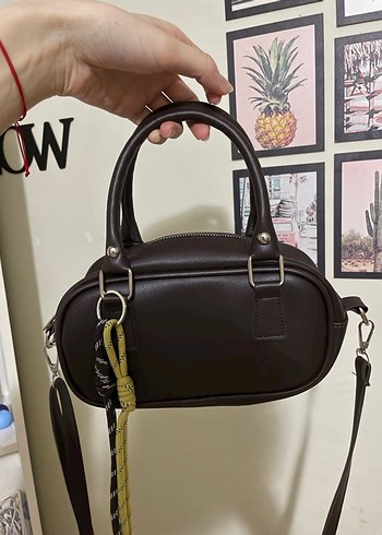 Zincir Detaylı Kahverengi Deri Kadın Çanta - Görsel 6