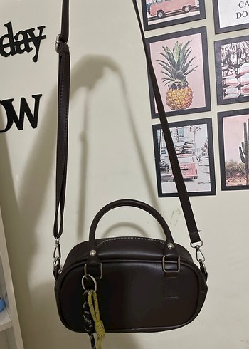 Zincir Detaylı Kahverengi Deri Kadın Çanta - Görsel 8